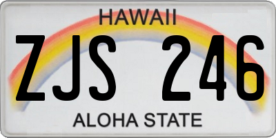 HI license plate ZJS246