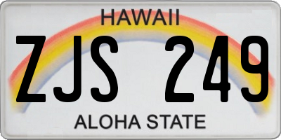 HI license plate ZJS249