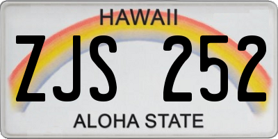 HI license plate ZJS252