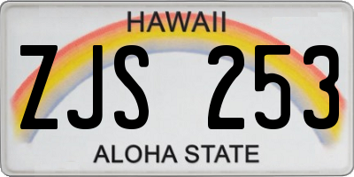 HI license plate ZJS253