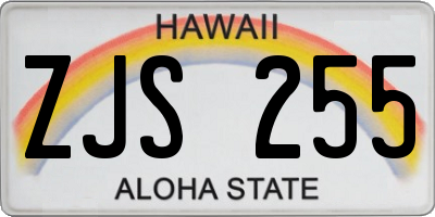 HI license plate ZJS255