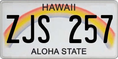 HI license plate ZJS257