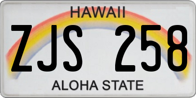 HI license plate ZJS258