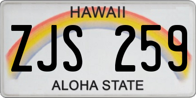 HI license plate ZJS259