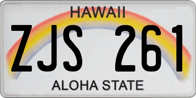 HI license plate ZJS261