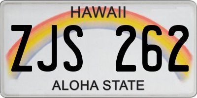 HI license plate ZJS262