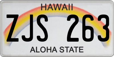 HI license plate ZJS263