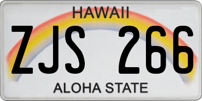 HI license plate ZJS266