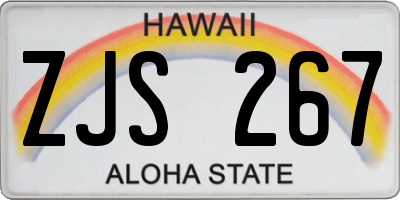 HI license plate ZJS267