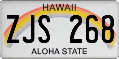 HI license plate ZJS268
