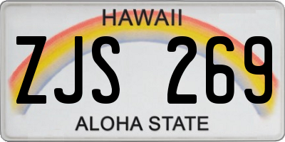 HI license plate ZJS269