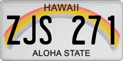 HI license plate ZJS271