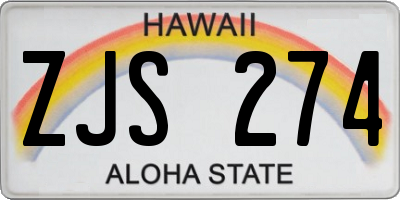 HI license plate ZJS274