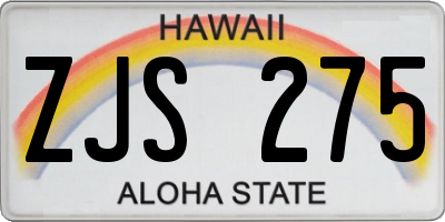 HI license plate ZJS275