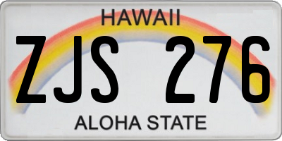 HI license plate ZJS276