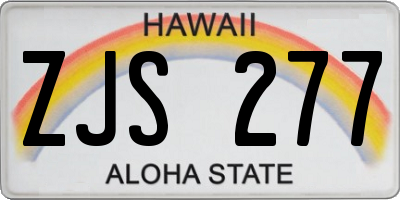 HI license plate ZJS277