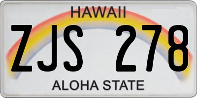 HI license plate ZJS278