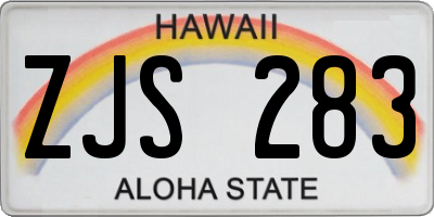 HI license plate ZJS283