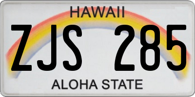 HI license plate ZJS285
