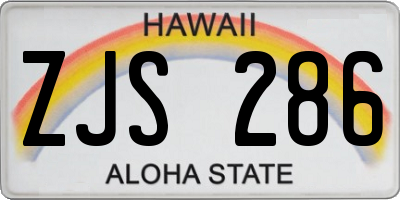 HI license plate ZJS286
