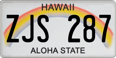 HI license plate ZJS287