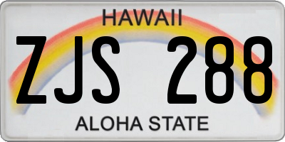HI license plate ZJS288