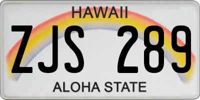 HI license plate ZJS289