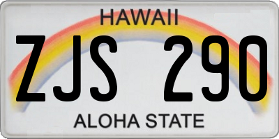 HI license plate ZJS290