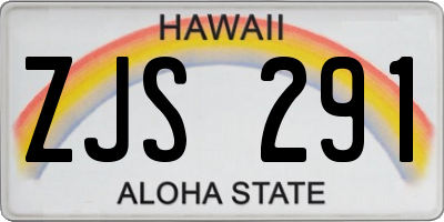 HI license plate ZJS291