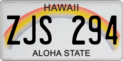 HI license plate ZJS294