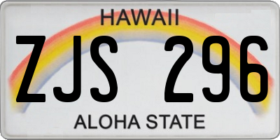HI license plate ZJS296