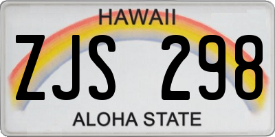 HI license plate ZJS298
