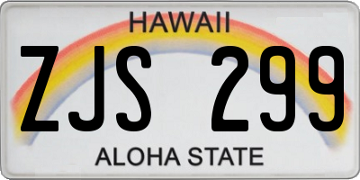 HI license plate ZJS299