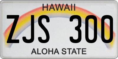 HI license plate ZJS300
