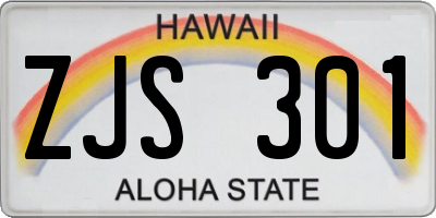 HI license plate ZJS301