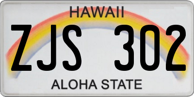 HI license plate ZJS302