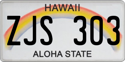 HI license plate ZJS303