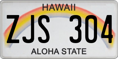 HI license plate ZJS304