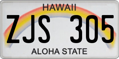 HI license plate ZJS305