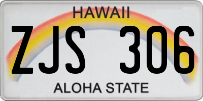 HI license plate ZJS306