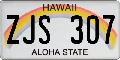 HI license plate ZJS307