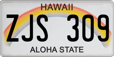 HI license plate ZJS309