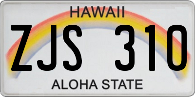HI license plate ZJS310