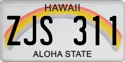 HI license plate ZJS311