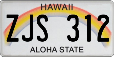HI license plate ZJS312