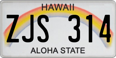 HI license plate ZJS314
