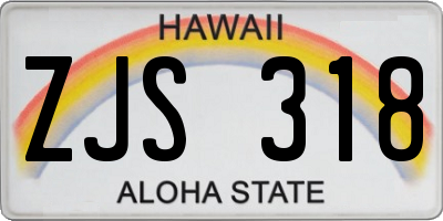 HI license plate ZJS318