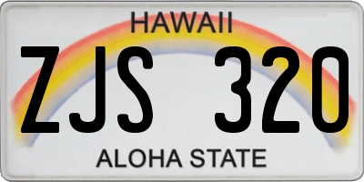 HI license plate ZJS320