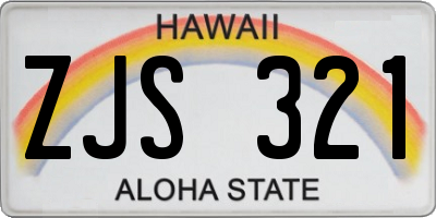 HI license plate ZJS321