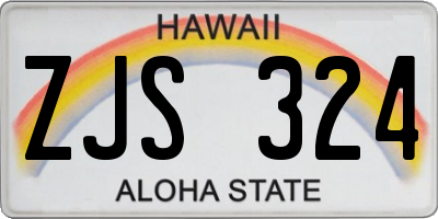 HI license plate ZJS324
